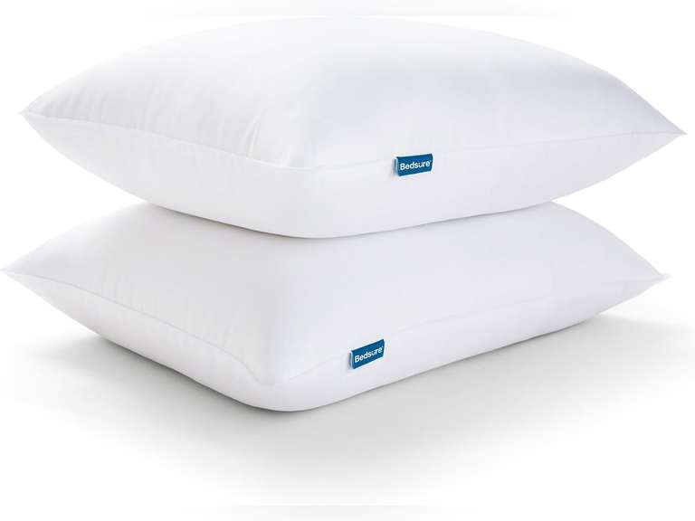 Bedsure Pillows Queen Size Set of 2 - Hotel Quality Queen Size Bed Pillows 2 Pack for Sleeping, Soft and Supportive Filling for Side, Back Sleepers 25
