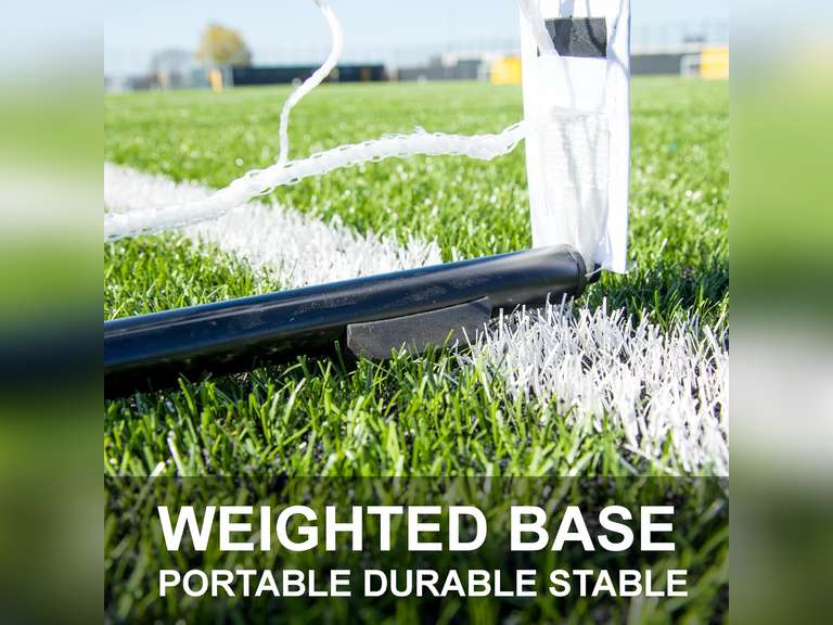 QUICKPLAY Kickster Elite Portable Soccer Goal | Integrated Weighted Base for Training on Turf, Hard Floors or Grass | Sizes 5x3', 6x4', 12x6', 16x7', & 3x2M Single Goal 170