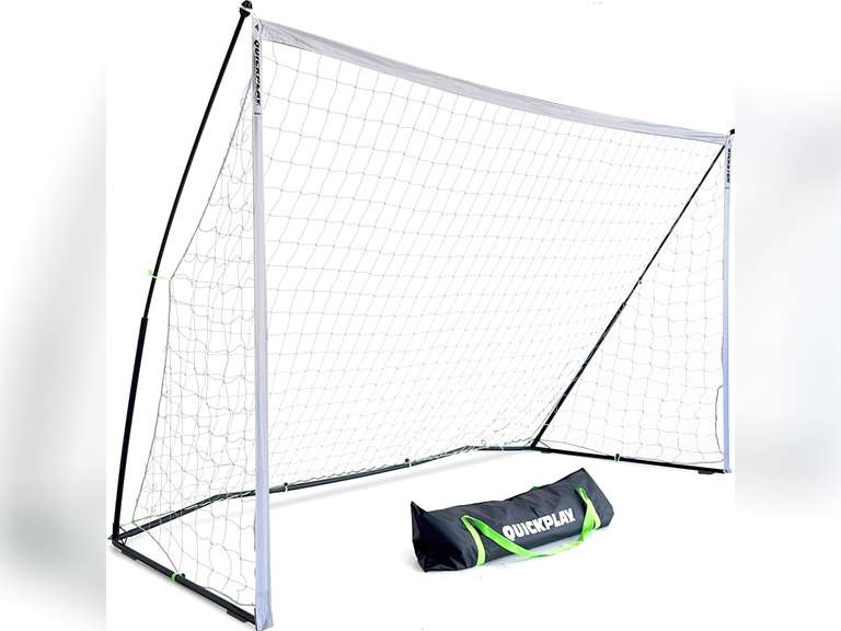 QUICKPLAY Kickster Elite Portable Soccer Goal | Integrated Weighted Base for Training on Turf, Hard Floors or Grass | Sizes 5x3', 6x4', 12x6', 16x7', & 3x2M Single Goal 170