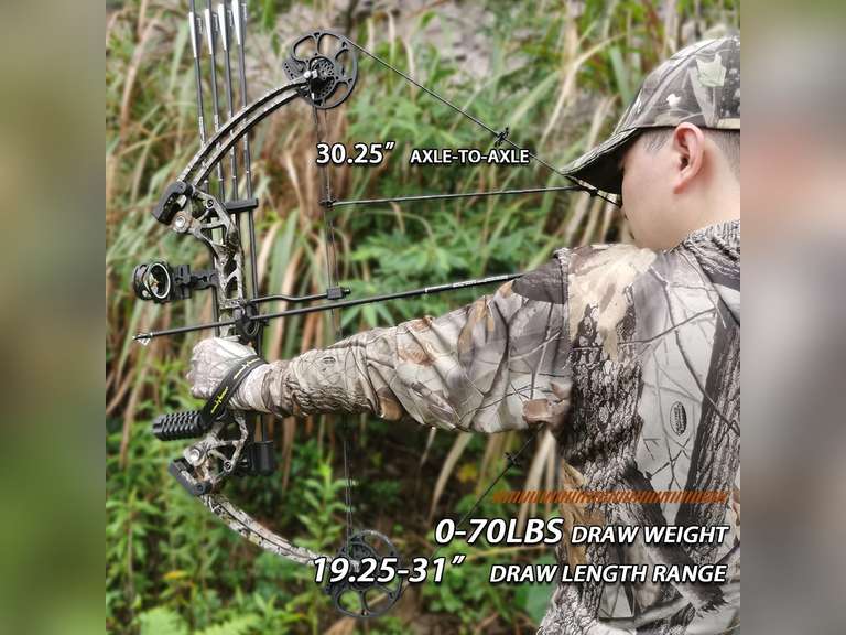 Lanneret Compound Bow and Archery Sets - Right Hand Archery Compound Bows 0-70 lbs Draw Weight Adjustable for Adults and Beginners Hunting Bow Kit for Beginner 180