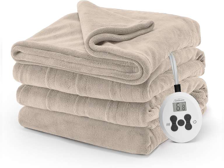Sunbeam Royal Luxe Mushroom Heated Blanket - Full 48