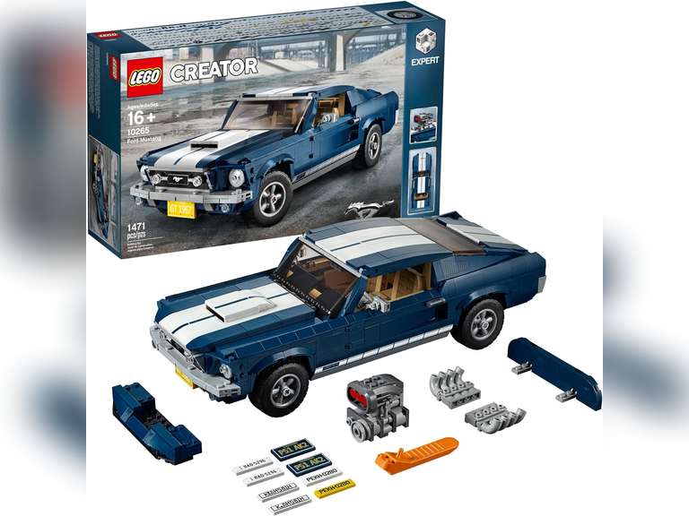 (See pictures)LEGO Creator Expert Ford Mustang 10265 Building Set - Exclusive Advanced Collector's Car Model, Featuring Detailed Interior, V8 Engine, Home and Office Display, Collectible for Adults and Teens 220