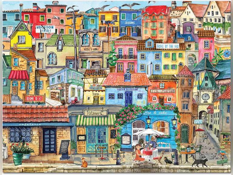 White Mountain - Seaside Village, 500 Piece Jigsaw Puzzle, Italy Puzzle, Hotel Puzzle 17