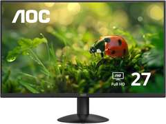 AOC 27B30H 27 Frameless IPS Monitor, FHD 1920x1080, 100Hz, 103% sRGB, for Home and Office, HDMI x1, VGA x1, Low Blue Mode, VESA Compatible, Black 75