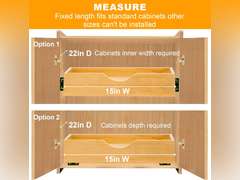 MinBoo Bamboo Pull Out Drawers For Cabinets 14" W x 21" D,Gliding Soft Close Shelves for Kitchen, Pantry, and Storage Organization,Pull Out Cabinet Drawer, Cabinet Drawers Slide Out 54