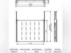 Raising Electronics Sliding Rack Server Shelf 1U 19' 4 Post Rack Mount-Adjustable 15'-22' 49