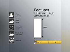 BETCKEY - 2.625" x 1" (67 mm x 25 mm) File Folder & Address Labels Compatible with Zebra & Rollo Label Printer,Premium Adhesive & Perforated 10 Rolls, 20000 Labels 54