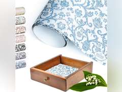 6 Scented Drawer Liners Non-Adhesive Paper Sheets for Home Closet Shelves, Cabinet and Dresser Drawers - Royal Damask Print - 14 x 19 Inch (Fresh Linen) 18