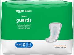 Amazon Basics Men's Incontinence Guards, Maximum Absorbency, 52 Count, (1 Pack of 52) 14