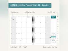 BEZEND 2 Year Monthly Planner 2025-2026 Medium Size 7" x 9" (Jan 2025 - Dec 2026) Spiral Calendar Book with Tabs, 120 GSM Thick Paper, Storage Pockets & Notes, PU Leather Softcover in Lavender 17