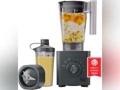Chefman Obliterator 48 oz Countertop Blender for Smoothies, 1380W Motor to Crush Ice, Nuts, and Frozen Fruit with Stainless Steel Blade, Auto Blend Function, Includes 20 oz Travel Jar - Midnight 120