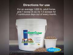 Farnam Sand Clear for Horses Natural Psyllium Crumbles, Veterinarian recommended to support the removal of sand & dirt from the ventral colon, 10 lbs., 32 scoops 80