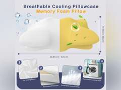 Ergonomic Memory Foam Pillow for Neck Pain Relief - Orthopedic Contour Cervical Pillow for Sleeping, Supportive Comfort for Back, Side, Stomach Sleepers (White) 49