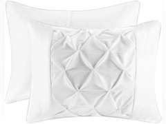 3 Piece Half Pinch Pleated Duvet Cover with Zipper Closure, 100% Egyptian Cotton, 800 Thread Cotton, Pintuck Duvet Cover, Oversized Super King White Solid 99