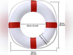 20 Inch Pool Safety Life Preserver Ring Buoy for Pool, Swimming Swim Foam Ring Pool Buoy Pool Safety Throw Rings with 98.4FT Water Floating Lifesaving Rope 41