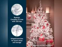 PREXTEX White Christmas Tree - Full-Bodied 4 ft Christmas Tree - Artificial 320 Tip Hinged Canadian Fir - Small Christmas Tree with Sturdy Metal Stand for Small Spaces, Easy to Assemble and Store 38