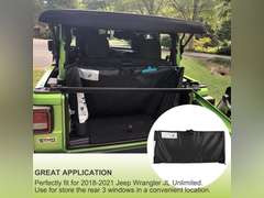 Soft Top Window Storage Bag fits for 2018 2019 2020 2021 2022 2023 2024 Jeep Wrangler JL JLU Sports Sahara Freedom Rubicon Unlimited 2 Door & 4 Door Replace Oem 68358392AC 36