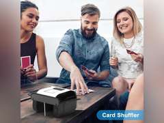 Automatic Card Shuffler Machine - 1-2 Decks, Low Noise Electric Shuffler with Rechargeable Battery, Fast & Smooth Shuffling for Poker, UNO, Blackjack, Skip-Bo, Phase 10, Standard & Sleeved Cards 36