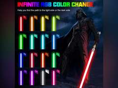 ELESKOCO Smooth Swing Lightsaber with APP, RGB 16 Colors Dueling Light Saber with 16 Sound Fonts - Motion Control Blue Lightsabers OBI-WANS Metal Hilt for Adults Teens Valentine's Day Gift 130