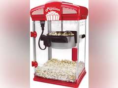 West Bend Stir Crazy Movie Theater Popcorn Popper with Nonstick Popcorn Kettle, Measuring Tool and Popcorn Scoop for Gourmet Popcorn Machine , 4 Qt., Red 70