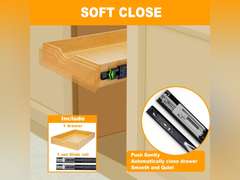 MinBoo Bamboo Pull Out Drawers For Cabinets 14" W x 21" D,Gliding Soft Close Shelves for Kitchen, Pantry, and Storage Organization,Pull Out Cabinet Drawer, Cabinet Drawers Slide Out 54
