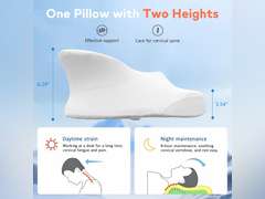 Ergonomic Memory Foam Pillow for Neck Pain Relief - Orthopedic Contour Cervical Pillow for Sleeping, Supportive Comfort for Back, Side, Stomach Sleepers (White) 49