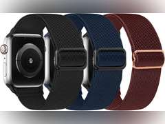 Adjustable Braided Solo Loop Bands Compatible with Apple Watch 38mm 40mm 41mm 42mm 44mm 45mm 49mm, Stretchy Nylon Sport Elastic Wristbands Women Men Straps for iWatch Series 8/7/6/5/4/3/2/1/SE/Ultra, 3 Packs 7