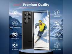 3+2 Pack Galaxy S22 Ultra Tempered Glass Screen Protector and Camera Lens Protector,HD Glass Screen Protector,3D Curved,9H Hardness, Bubble-Free,for Samsung Galaxy S22 Ultra 5G 6.8 Inch 13