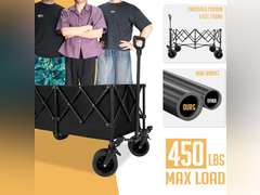 Collapsible Wagon Cart with Wheels Foldable Utility Heavy Duty Wagons for Shopping 46