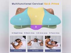Ergonomic Memory Foam Pillow for Neck Pain Relief - Orthopedic Contour Cervical Pillow for Sleeping, Supportive Comfort for Back, Side, Stomach Sleepers (White) 49