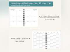 BEZEND 2 Year Monthly Planner 2025-2026 Medium Size 7" x 9" (Jan 2025 - Dec 2026) Spiral Calendar Book with Tabs, 120 GSM Thick Paper, Storage Pockets & Notes, PU Leather Softcover in Lavender 17