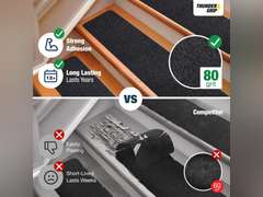 Outdoor Stair Treads Non Slip 30" x 6" - 12-Pack Weather Resistant Exterior Grip Tape for Wooden Steps - Non Slip Stair Treads - Anti Skid Strips - Waterproof 80-Grit Adhesive Treads 29