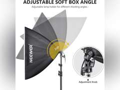 Neewer 700W Equivalent Softbox Lighting Kit, 2Pack UL Certified 5700K LED Lighting Bulbs, 24x24 inches Softboxes with E26 Socket, Photography Continuous Lighting Kit Photo Studio Equipment 90