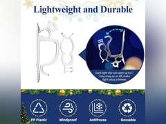 Holiday Light Clips Set of 200 Christmas Light Clips, Outdoor Light Clips - Mount to Shingles & gutters - Works with Mini, C6, C7, C9, Rope, Icicle Lights - No Tools Required 15