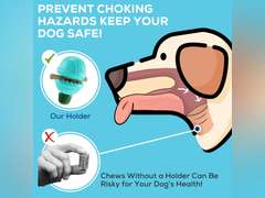 Bully Chew Stick Holder for all Breeds, Durable Dishwasher Safe with Treat Dispensing and Wet Treat Slot for Extended Play Time & Gum Care (Green) 33