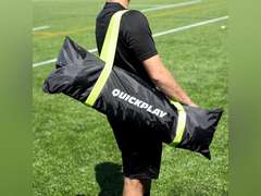 QUICKPLAY Kickster Elite Portable Soccer Goal | Integrated Weighted Base for Training on Turf, Hard Floors or Grass | Sizes 5x3', 6x4', 12x6', 16x7', & 3x2M Single Goal 170