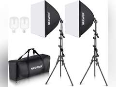 Neewer 700W Equivalent Softbox Lighting Kit, 2Pack UL Certified 5700K LED Lighting Bulbs, 24x24 inches Softboxes with E26 Socket, Photography Continuous Lighting Kit Photo Studio Equipment 90