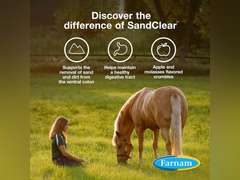 Farnam Sand Clear for Horses Natural Psyllium Crumbles, Veterinarian recommended to support the removal of sand & dirt from the ventral colon, 10 lbs., 32 scoops 80