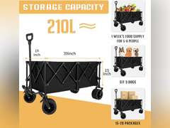 Collapsible Wagon Cart with Wheels Foldable Utility Heavy Duty Wagons for Shopping 46