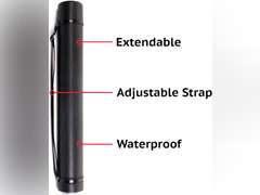 2-Pack Extendable Poster Tubes Expand from 24.5" to 40" with Shoulder Strap | Carry Documents, Blueprints, Drawings and Art | Black Portable Durable Round Storage Cases with Lids and Labels 28