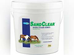 Farnam Sand Clear for Horses Natural Psyllium Crumbles, Veterinarian recommended to support the removal of sand & dirt from the ventral colon, 10 lbs., 32 scoops 80