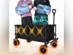 Collapsible Wagon Cart with Wheels Foldable Utility Heavy Duty Wagons for Shopping 46