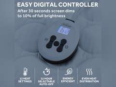 Sunbeam King Size Electric Heated Mattress Pad, 12 Heat Settings, 12hr Auto Shut-Off, Fast Heating, Machine Washable 126