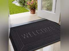 Front Door Mat Outside/Indoor Entrance - 17x29.5 inch Welcome Mats for Front Door - Fade Resistant Rubber Doormat Weather Durable, Dark Grey 14