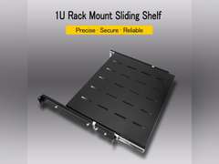 Raising Electronics Sliding Rack Server Shelf 1U 19' 4 Post Rack Mount-Adjustable 15'-22' 49
