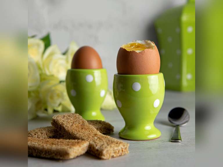 Egg Cup Rack City to Cottage Ceramic Egg Cup Holder Set of 2, Soft Boiled Egg Cups ...