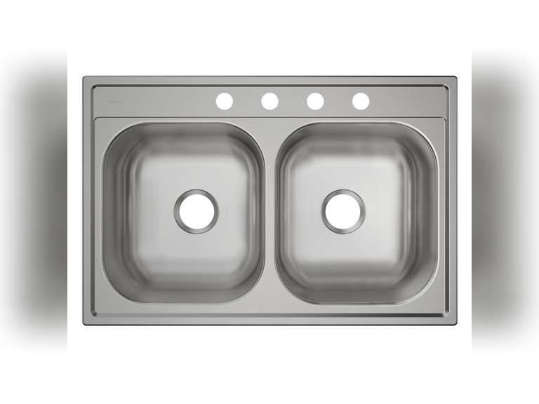 Elkay Dayton Drop-In 33-in x 22-in Stainless Steel Double Equal Bowl 4-Hole Kitchen Sink 139