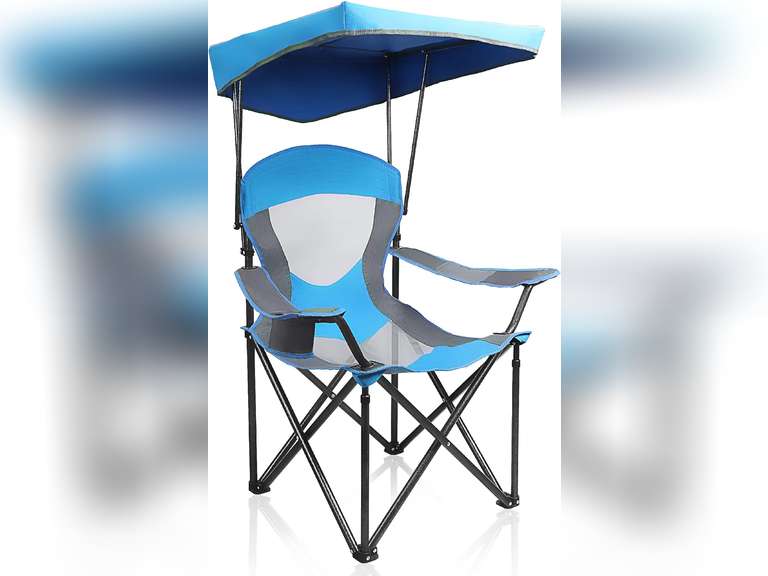 ALPHA CAMP Heavy Duty Canopy Lounge Chair Sunshade Hiking Travel Chair with Cup Holder 70