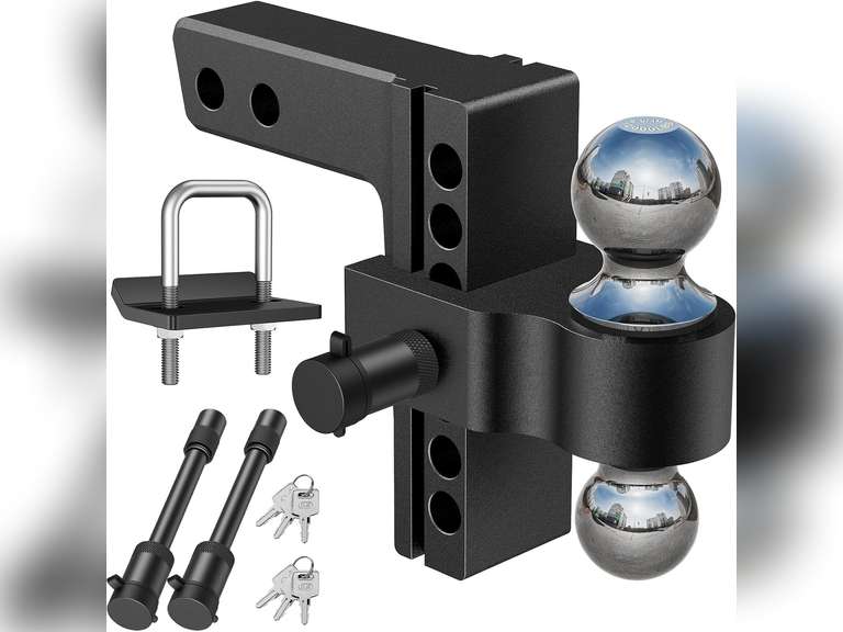 Kohree 6 Inch Adjustable Trailer Hitch Fit 2 Inch Receiver, Dual Solid ...