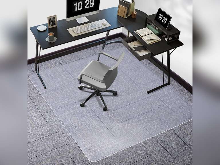 Tydle Chair Mat for Carpet, 60" x 46" Chair Mat for Carpeted Floors, Non-Slip Computer Under Desk Plastic Floor Mat for Work Gaming Chairs, Heavy Duty Carpeted Floor Protector for Home Office (Clear) 62